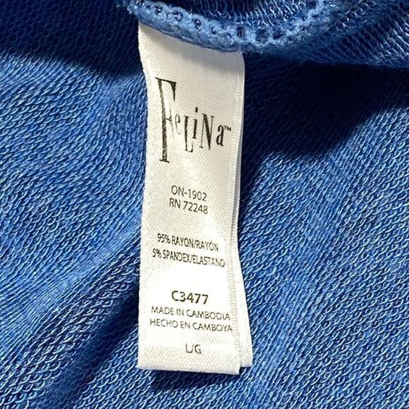 FELINA Jamie BlueTerry Scoop Neck Raglan T-shirt L - Picture 10 of 10
